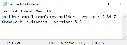 Framework version banner