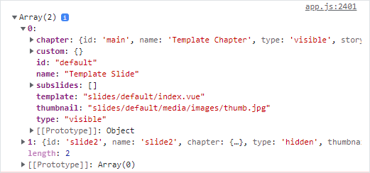 getChapterSlides response example