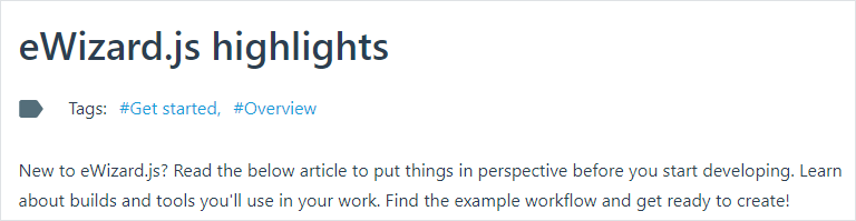 Example of a tag in an article